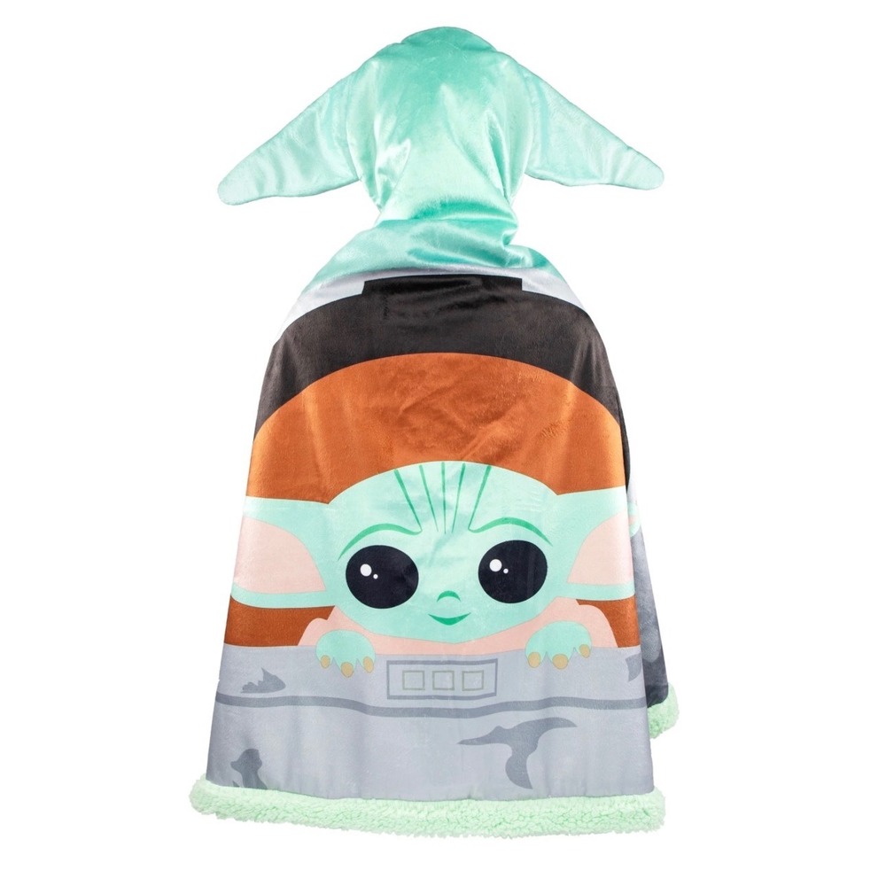 Star Wars The Child Grogu Blanket Cape Hooded Cozy Plush Sherpa Kids‎ One Size